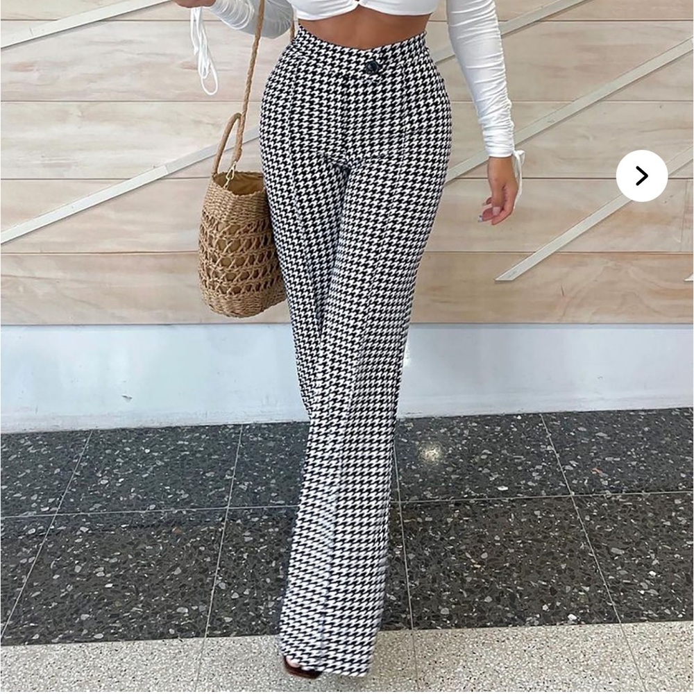 Black and White Houndstooth Pants
